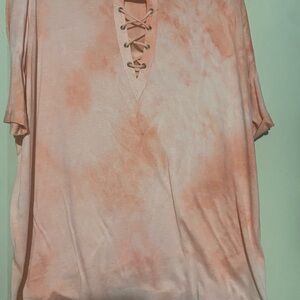 Women's Lace-Up Peach Top